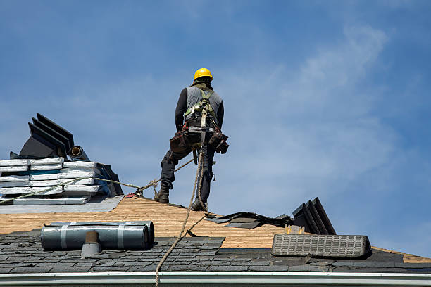 Professional Gutter Installation technician working in La Prairie, IL